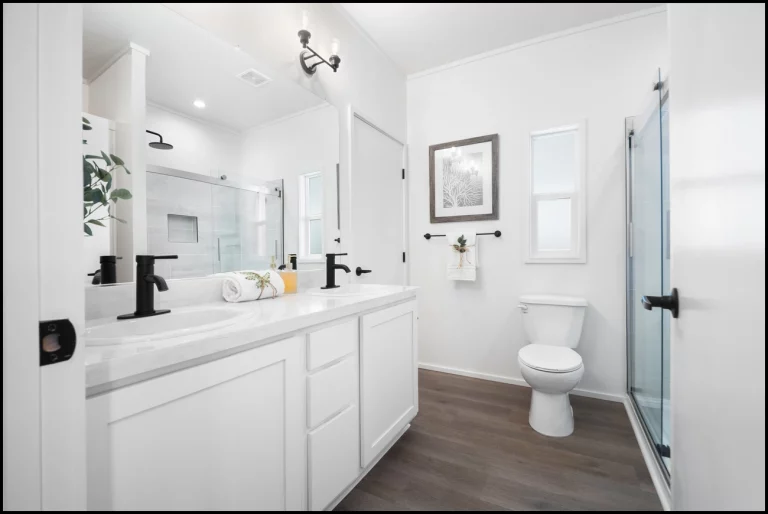 a bathroom with a shower and sink