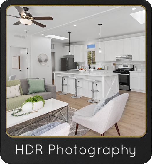 a room with a kitchen and dining area